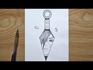 How to draw Madara in a Kunai | Kunai ninja drawing step by step | Easy Madara Uchiha tutorial