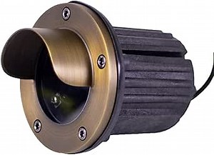 12V Brass In-Ground Well Light (Shielded Top) with 5W 2700K Warm White MR16 LED Bulb & PVC Sleeve for Low Voltage Landscape Lighting of Outdoor Pathway, Garden, Shrubs, Columns or Trees