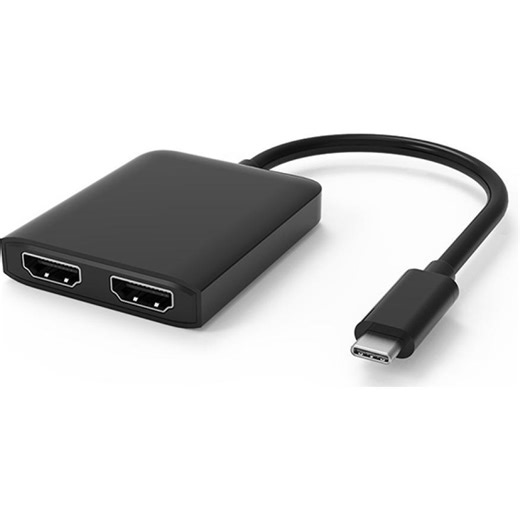Techly USB-C auf 2x Hdmi 4K Adapter 0,15m, schwarz, iOS, Linux, Win11 Hersteller: