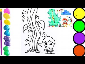 Draw Jack And The Beanstalk | Learn Colors Easy Drawing For Kids