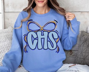 Custom School Initial Sweatshirt, Coquette Bow School Spirit Wear Crewneck, Personalized Gildan Shirt, Game Day Teacher Gift, Team Shirts - Etsy