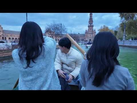 Row Boating at Plaza de Espana, Seville, Spain