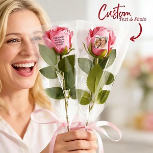 Custom Forever Flower (multiple Colors Available) - Personalized Photo & Text Rose - Mother's Day Gift for Mom - Keepsake Decor - Etsy