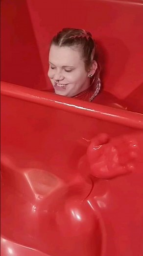 Mika in the latex vacuum cube💕