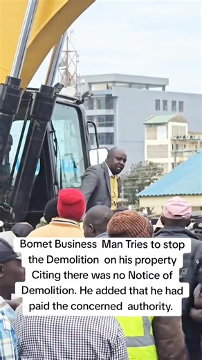 10K views · 107 reactions | Bomet Businessman Protests Demolition of His Property A businessman from Bomet has objected to the demolition of his property, claiming that no prior notice of demolition was issued. He further stated that he had already made the necessary payments to the relevant authorities and therefore expected due process to be followed. | 퐃퐡퐞퐞 퐊퐥퐨퐠퐞퐫 | Facebook