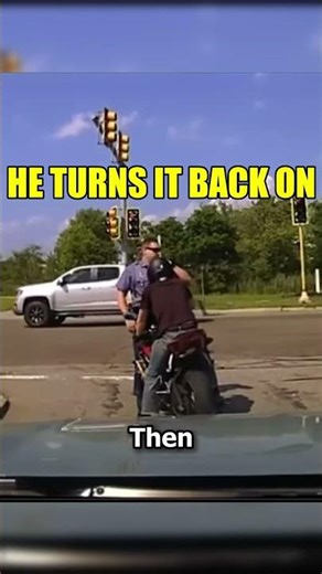 Biker Turns Engine Back On And Drives At Cop #Shorts #Police