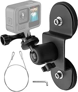 Upgrade Strong Magnet Camera Mount Fit for GoPro Hero 9 Black 8/7/6/5 and More, Heavy-Duty Metal Magnetic Car Mount with 360° Rotation Ball Head, Magnet Outside Camera Phone Holder Clip Stand