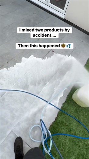 I mixed two products by accident and this happened! #satisfying #soclean #pressurewashing #jetwashing #cleanwithme | Lee Pink Clean