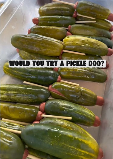 Would you try this? The Pickle Dog is available at our CA and FL Blue Ribbon Corn Dogs locations #corndog #corndogs #pickle #yum #pickledog