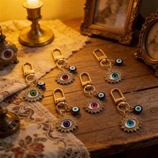 Colorful Handicraft Evil Eye Keychain: Protection Charm for Bag, Car Keys - Etsy