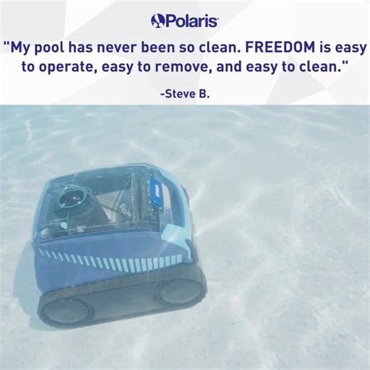 If you’re ready for an easier pool cleaning experience, you've come to the right place. 👏 The Polaris FREEDOM cordless pool cleaner is THE ideal summer cleaning solution: https://www.polarispool.com/en/products/pool-cleaners/robotic-pool-cleaners/polaris-freedom?utm_source=promoboxx&utm_medium=organic_social&utm_campaign=polaris_freedom&utm_term=dealer_social&utm_content=testimonial_reel | Pool Pro