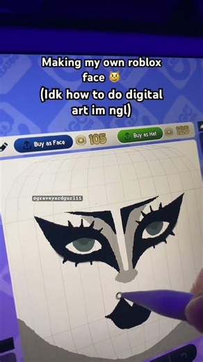 Making my own roblox face cuz I realized I’m an artist lol | #roblox #goth #fyp