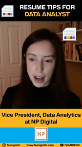 Resume tips for Data Analyst 😎 Hear it from Karen, VP, Data Analytics at @neilpateldigital 🎉 Find the complete video on our YouTube channel! #resume #hiring #resumetips #resources #recruitment #data #dataAnalyst | Careerflow.ai