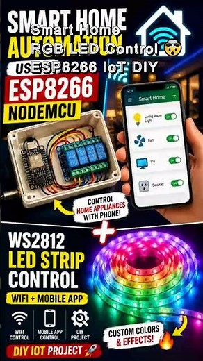 DIY Smart Home + RGB LED Control 🔥 ESP8266 WiFi Setup