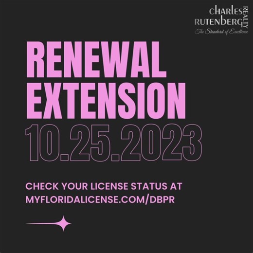 Check your license renewal status online at myfloridalicense.com/dbpr | Charles Rutenberg Realty Tampa Bay | Facebook