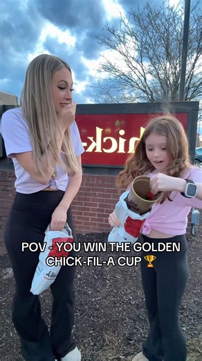 GOLDEN CHICK-FIL-A CUP WINNER 🏆 #trending #viral #chickfila #cup #excitement #happy #surprise