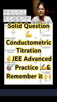 Solid Question 💪Conductometric Titration ✌️JEE Advanced 🎯 Practice ✍️& Remember it 🙌