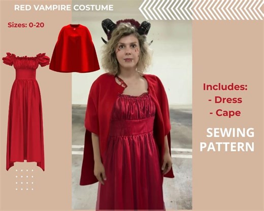 Red Valentine Vampire Costume - Etsy