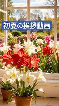 【初夏の挨拶 アマリリスの花 癒し動画】初夏の風景をlineで送れる癒しのカード