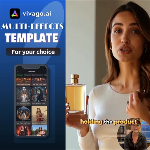🔥 Create premium product videos instantly with just 2 images using Vivago AI. ✨No complex editing needed! | Vivago-02