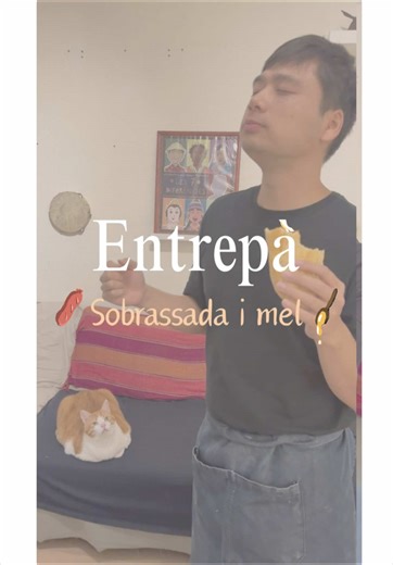 Entrepà de sobrassada i mel 🍯😽🥖 La sobrassada, encara que hui la relacionem sobretot amb Mallorca, va arribar a la Marina i la Safor de la mà de la immigració mallorquina després de l’expulsió dels moriscos al segle XVII. De Mallorca a Valencia. De la història a l’entrepà. Sobrassada, mel i memòria mediterrània 🌊 Ingredients (1 ració) \t•\tUn tros de pa rústic o bagueta \t•\tSobrassada \t•\tMel, un poc (només la justa) #fyp #estiktokat #valentokers #valencia #mallorca