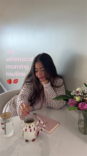 …3 hours of editing later… my whimsical morning routine in my new apartment🍓😋
