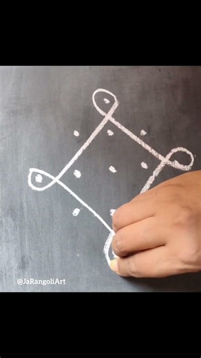 Simple 5x1 dot kolam l Easy Rangoli design #rangoli #kolam #kolamart #indianrangole #muggulu