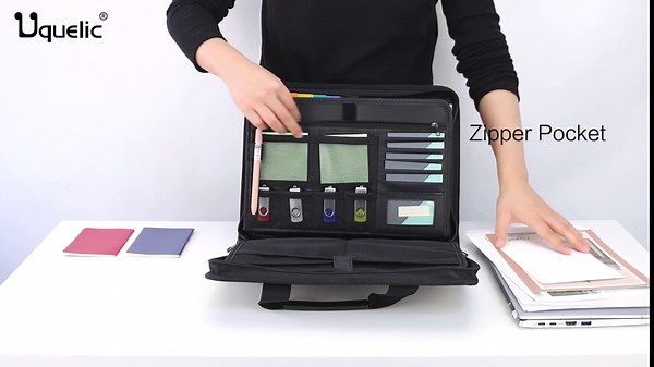 Uquelic Fire Resistant File Storage Case - Silicone Coated Glass Fiber, Water-Resistant with Zipper & Handle - 12 Pocket Expanding File Folder, Important Document Organizer and File Organiser