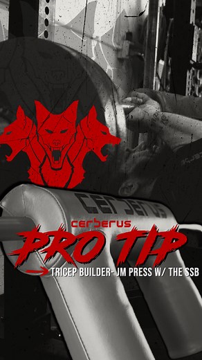 The JM Press is a hybrid of a close grip bench press & tricep extension, BUT some people have a hard time really connecting to the movement and performing it correctly... Enter the SSB! Check out this weeks CERBERUS Pro Tip with Ken Nowicki (@KNStrongman) on how to implement the Safety Squat Bar to perform the JM Press and see your tricep gains jump to new levels! #powerlifting #benchpress #tricepbuilder #powerliftingmotivation #strongman #strongwoman #strengthtraining #strongmantraining #bodybu