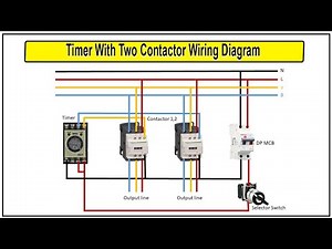 How To Make Timer With Two Contactor Wiring Diagram | timer to contactor wiring