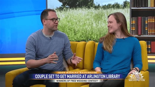 Couple wins first-ever free wedding at Arlington County Public Library in unique giveaway