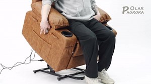 Polar Aurora Power Lift Chair for Elderly,Electric Recliner Chair with Vibrating Massage & Heating,Living Room Chair with Thickened armrest,USB Ports,2 Cup Holders