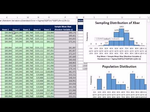 Excel 2013 Statistical Analysis #46 Standard Error: Standard Deviation of Xbar Sampling Distribution