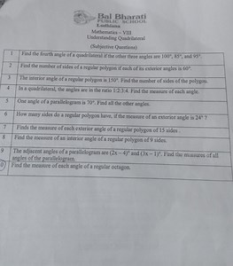 Bal BharatiPUBLIC SCHOOLLudhianaMathematics - VIIIUnderstan... | Filo