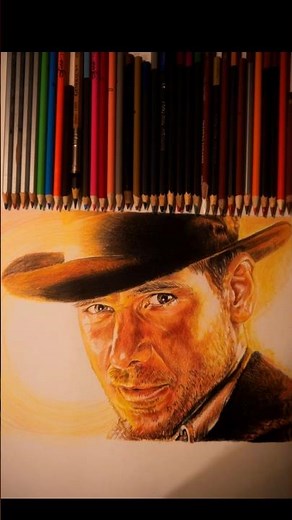 Drawing Indiana Jones #shorts #indianajones #drawing
