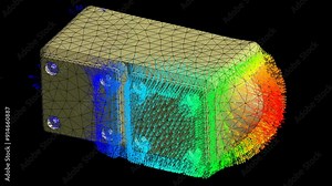 Mechanic simulation engineering - Stress and breakpoint analysis of container box under force and moment conditions