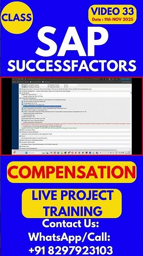 SAP SuccessFactors Compensation Training Online Class 33 11th Nov 2025 #sapsuccessfactorstraining
