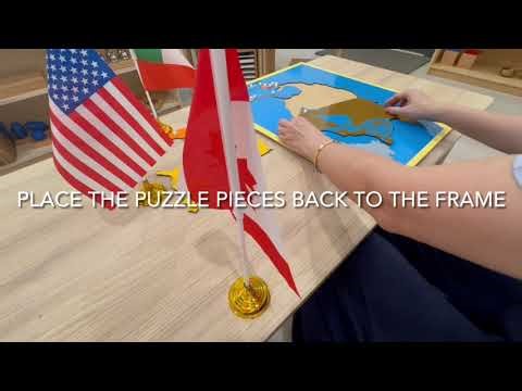 Montessori Sensorial Extension Lesson: Exploring Flags with the Puzzle Map