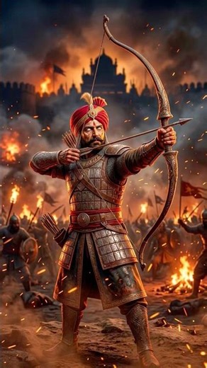 The great warrior of the word-breaking arrow — Prithviraj Chauhan ⚔️ 🔥 #prithvirajchauhan #rajput...