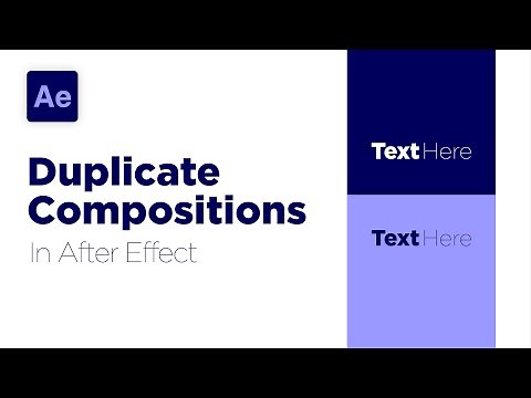 After Effects | How To Duplicate Compositions