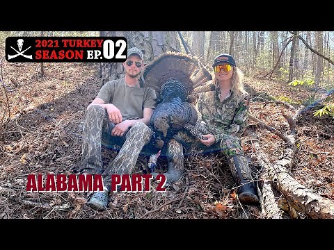 Gobbler Down in the Pines! Alabama Turkey Hunting - 2021 Turkey Season, Ep. 02