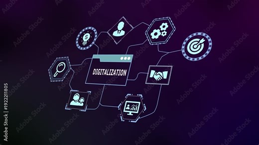 Enterprise Digitalization and Paperless Business Process Concept with Advanced Tech and Data Solutions.