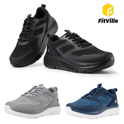 FitVille Mens Extra Wide Fit Walking Trainers Arch Support Lightweight Running  | eBay UK