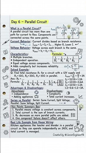Day 6 – Parallel Circuit | Basic Electrical Engineering #education #electrical