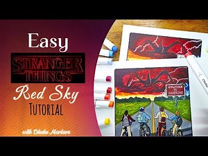 How to Color the STRANGER THINGS Red Sky🔥| Tutorial | Ohuhu Markers