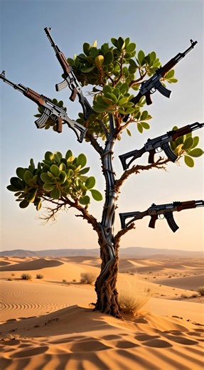 “The Gun Tree That Chose Peace 🌳🔫 | A Soldier, a Desert & a Lion” #ai #army #viral #trending #tree