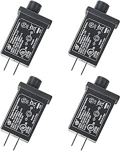 4PCS Replacement Yard Inflatable Adapter 12V 1A Waterproof Transformer Plug for Halloween Christmas Inflatable Decorations Class 2 Power Supply 120VAC 60Hz