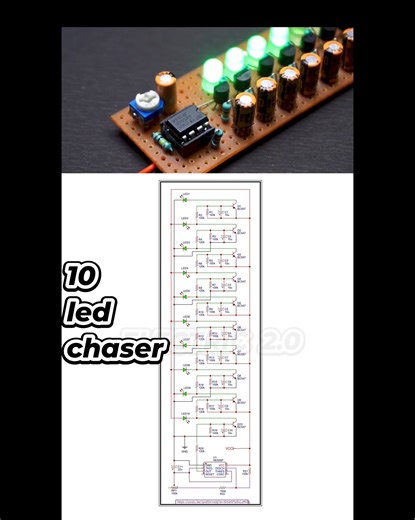 Schematic 10 led chaser | Electric 2.0