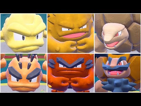 FULL GEODUDE EVOLUTION TEAM! Shiny Geodude, Graveller, Golem Alola Form Moveset Scarlet Violet