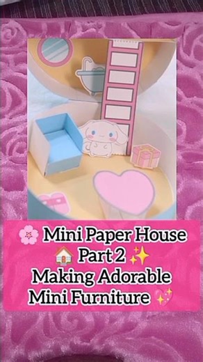 Mini Paper House Part 3 | Upper Floor Furniture Setup 🤩 🪑✨ #art #subscribe #diy #viralshort